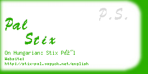 pal stix business card